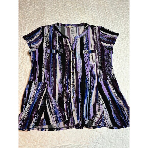 Dana Buchman Tops - Dana Buchman Button-Up Flowy Blouse size XL